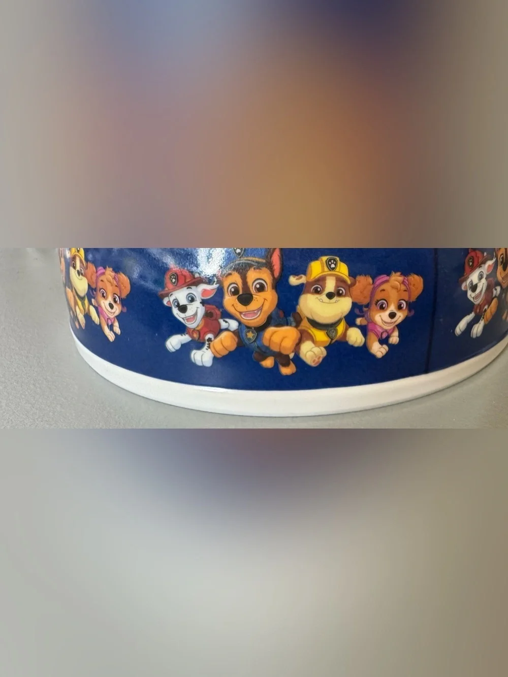 Nickelodeon PAW Patrol Pet Bowl Blue and White feeding chase marshal graphic